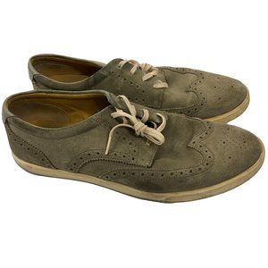 Cole Haan Wingtip Casual Shoes Mens size 12 green suede